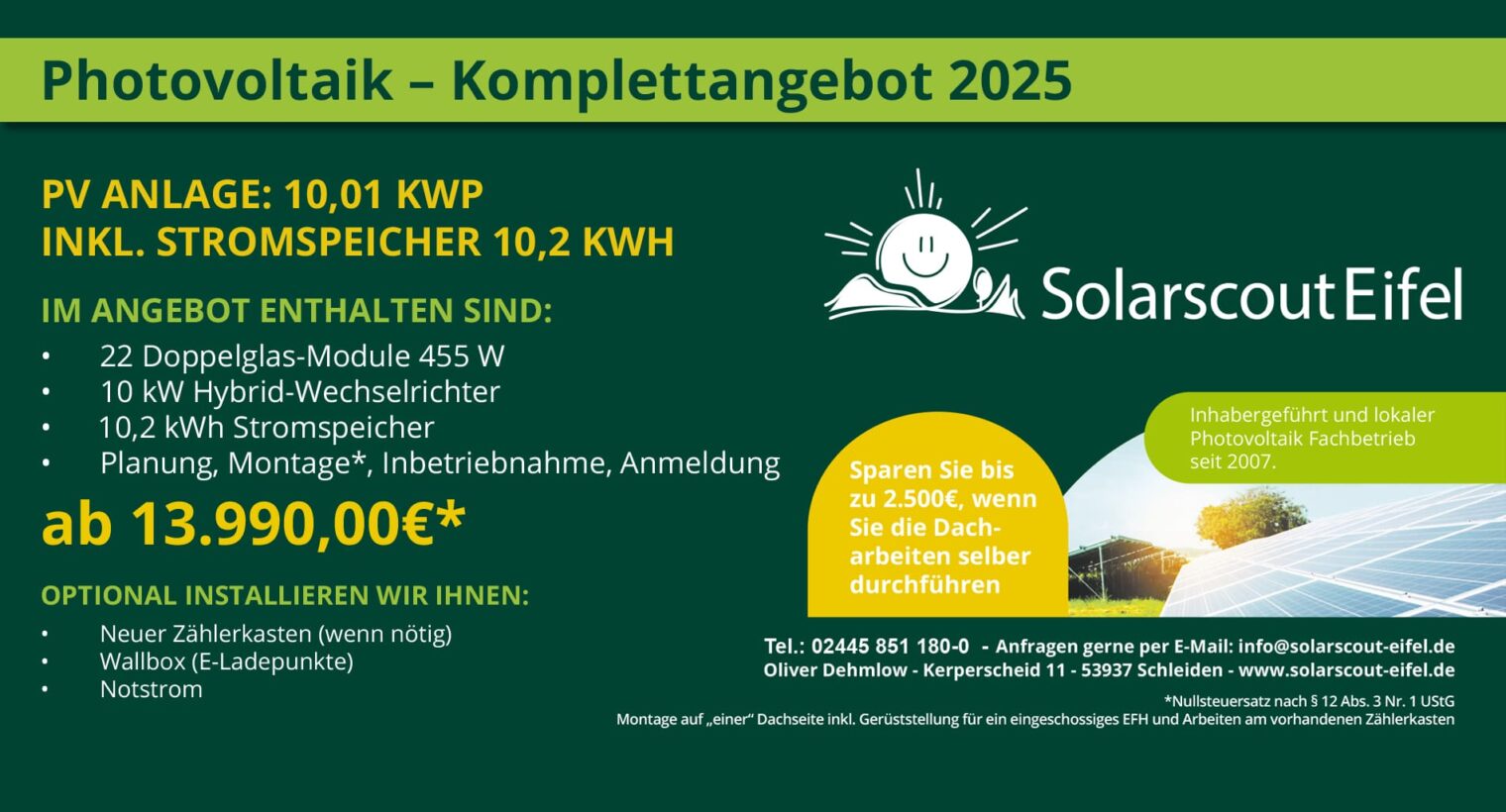 Photovoltaik Komplettangebot 2025